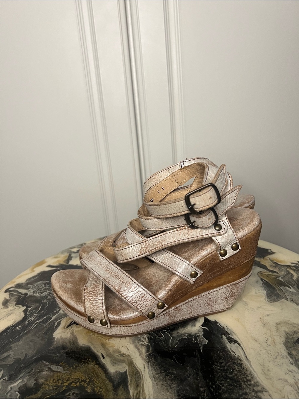 Bed Stu Juliana Leather Platform Wedge Sandals - Picture 3 of 11